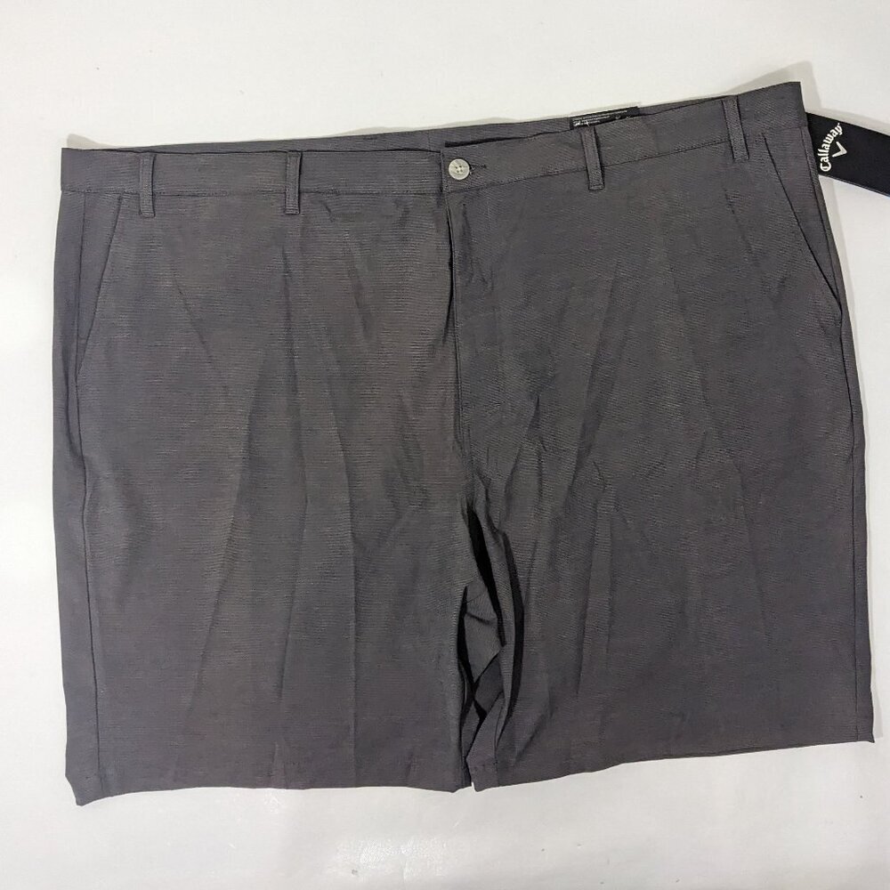 NEW Size 52 Big Mens Callaway Golf Flat Stretch Shorts Polyester Blend 9"I Gray